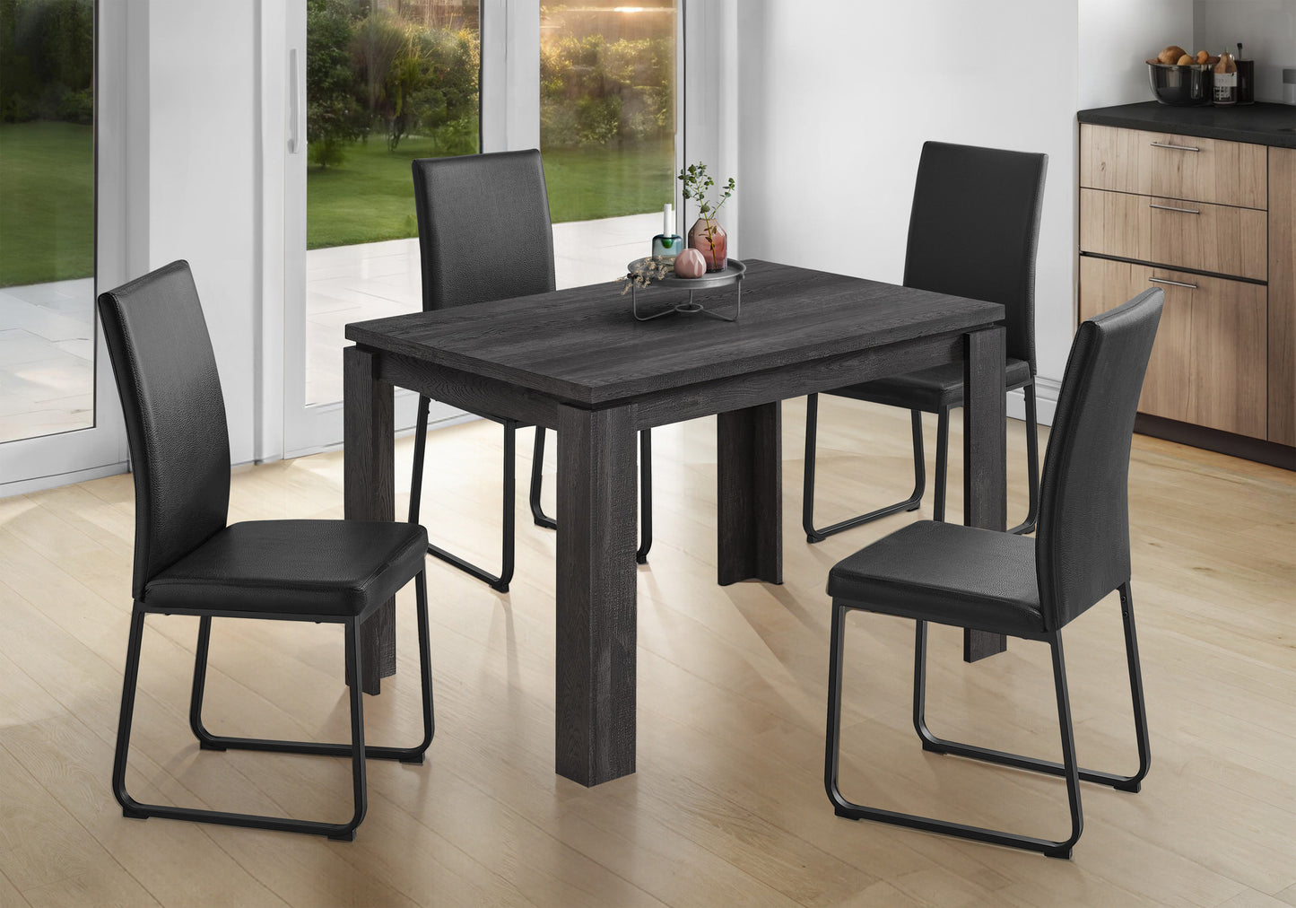 47" Black Dining Table-5