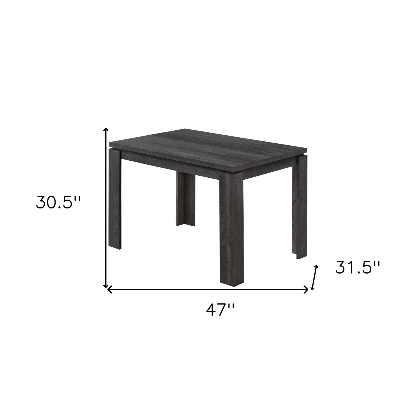47" Black Dining Table-3