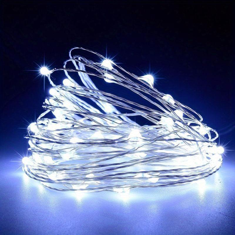 1pc Creative String Lights For Bedroom, Party, Wedding, For Outdoor Camping Hiking, Christmas Halloween Decoration, Lights 1m10/2m20/3m30/5m50/10m100LED, Gifts For Mom, Mother's Day, Ramadan Valentine's Day Decoration