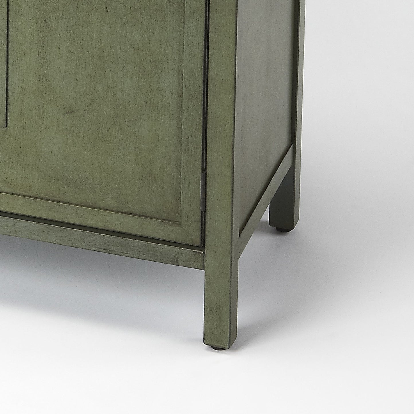 31" Green Solid Wood Two Drawer Sideboard with Two Doors-5
