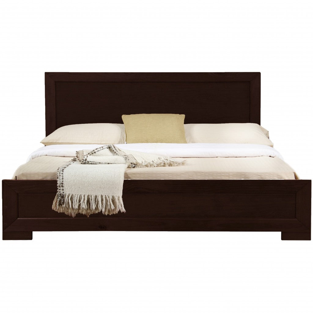 Espresso Wood Twin Platform Bed-1