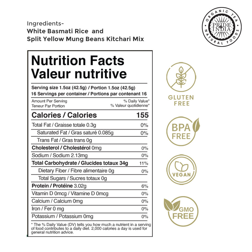 Indian White Basmati Rice & Lentil Kitchari Mix - Protein Superfood Jar-1