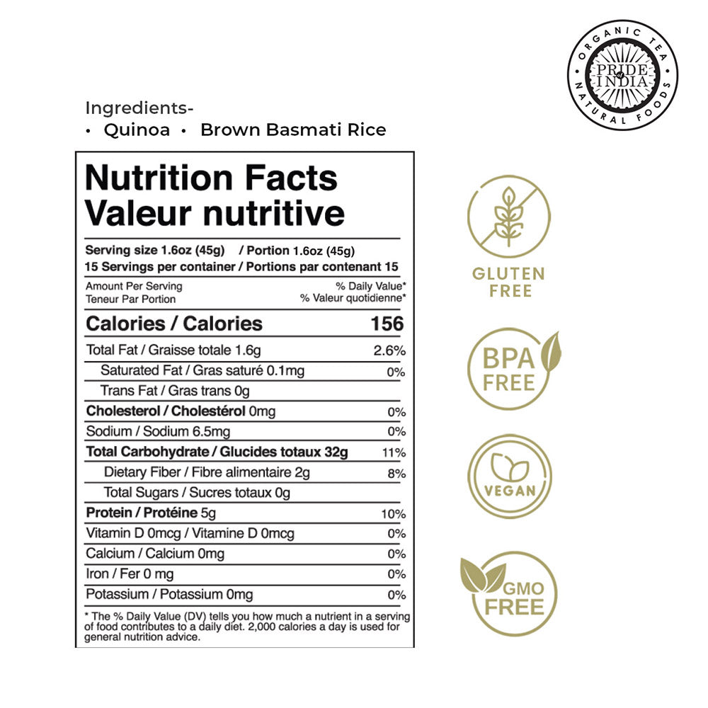 Quinoa & Brown Basmati Whole Grain Mix - Protein Rich Super Grain Jar-1