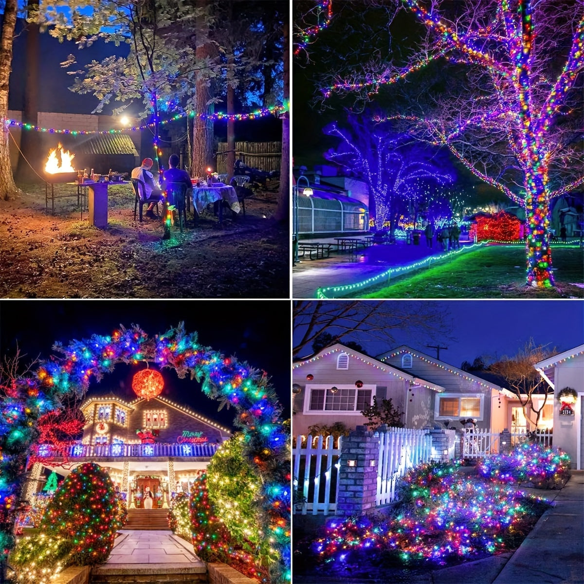 Outdoor Solar String Light, 32.8 Feet 100 LED Solar Fairy Light With 8 Modes, Copper Wire Light, Party Tree, Courtyard Ramadan Valentine's Day Decoration