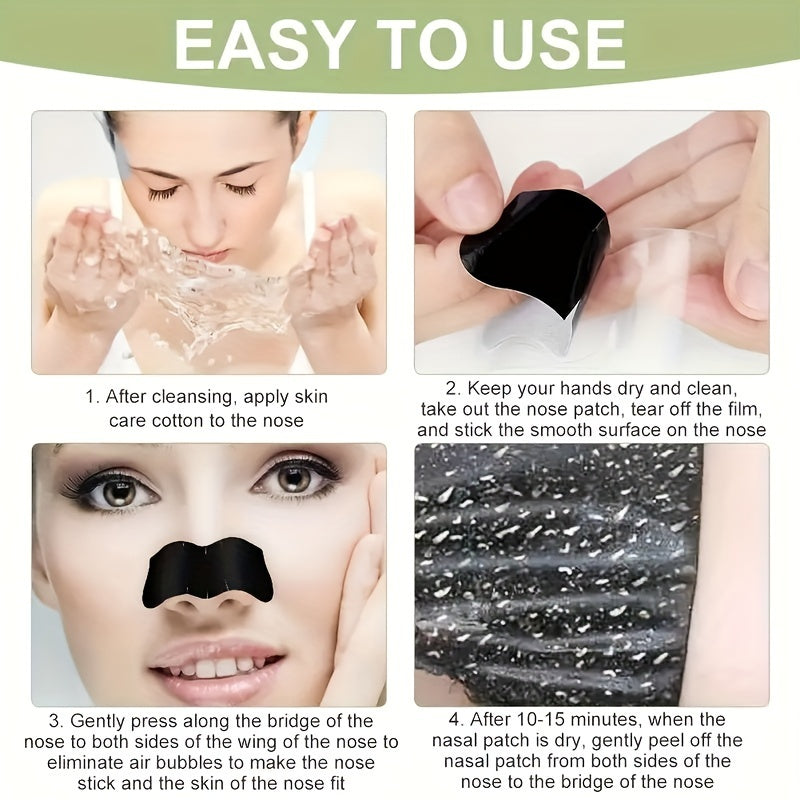 10 Pcs, Deep Cleansing Blackhead Nose Patches - With Nasal Spot Facial Dot Stickers - Dropship
