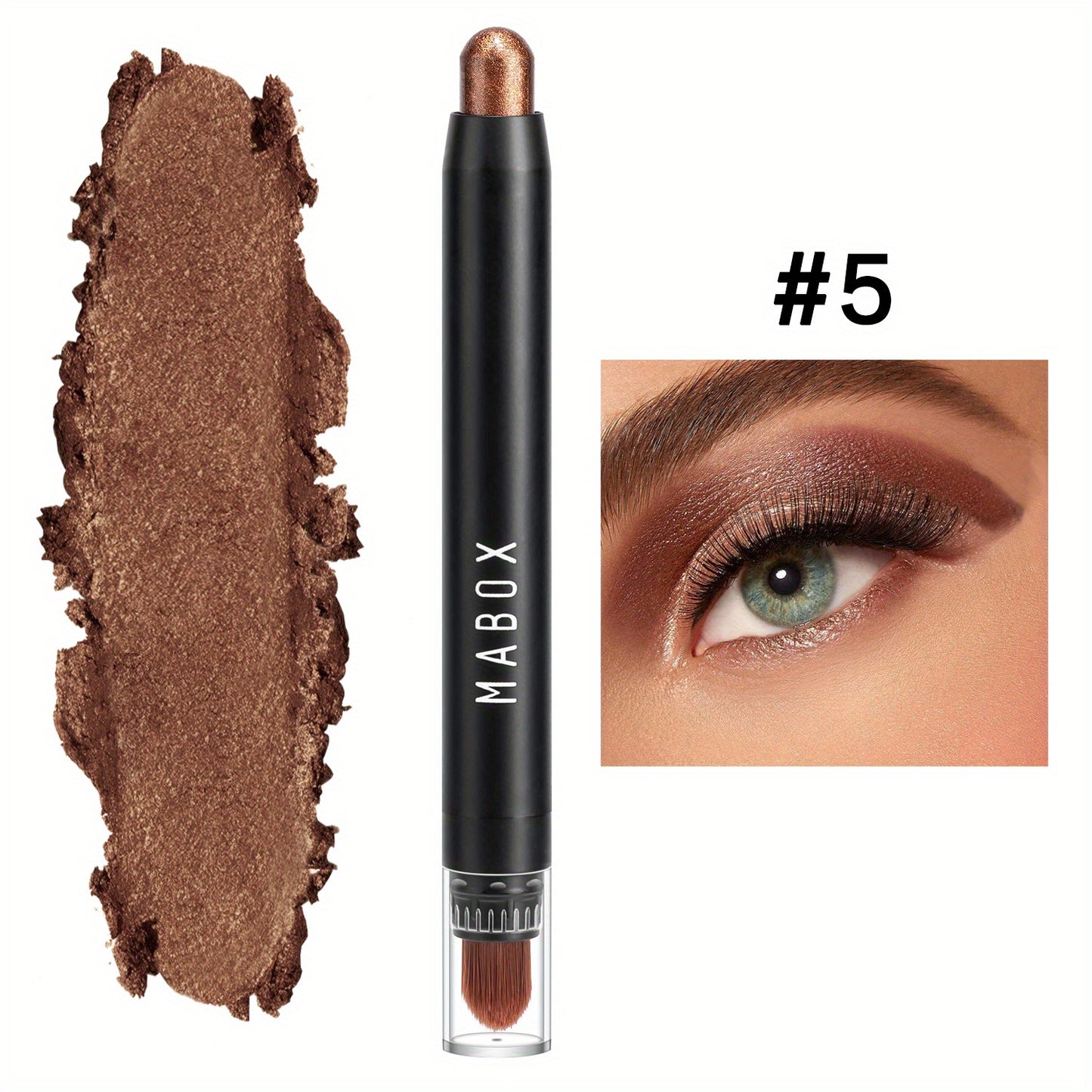 12 Color Eyeshadow Stick, Colorful Pearly Glitter Eyeshadow, Highlighter Swivel Eyeshadow Stick, Brightening Eyelid Waterproof Eyeshadow Makeup With Brush Head For Music Festival