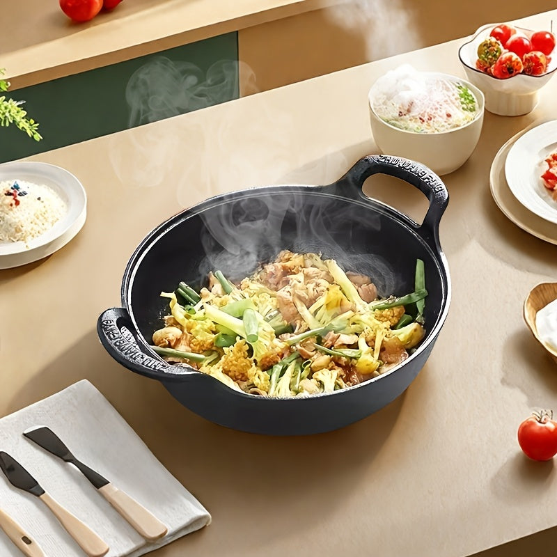 Pre-Seasoned Cast Iron Skillet with Dual Handles-2
