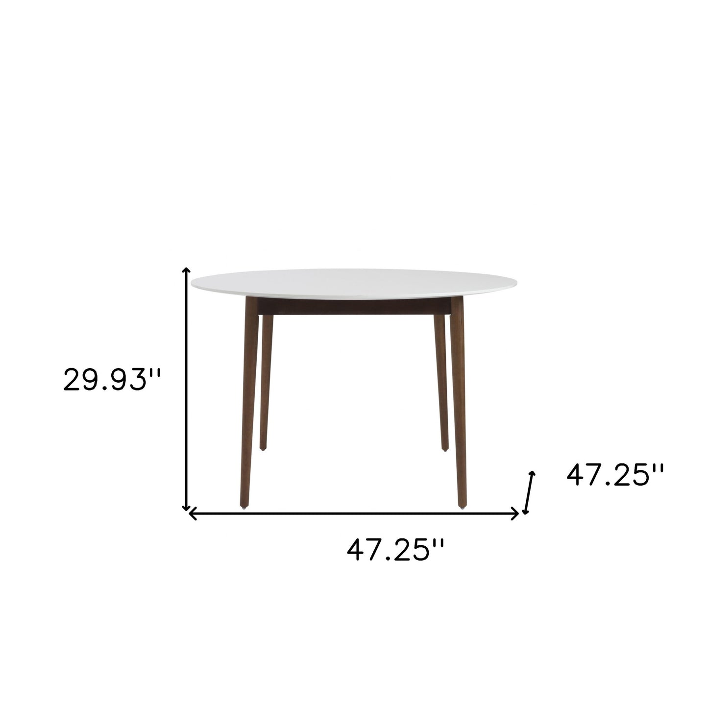 47" White And Brown Rounded Dining Table-7