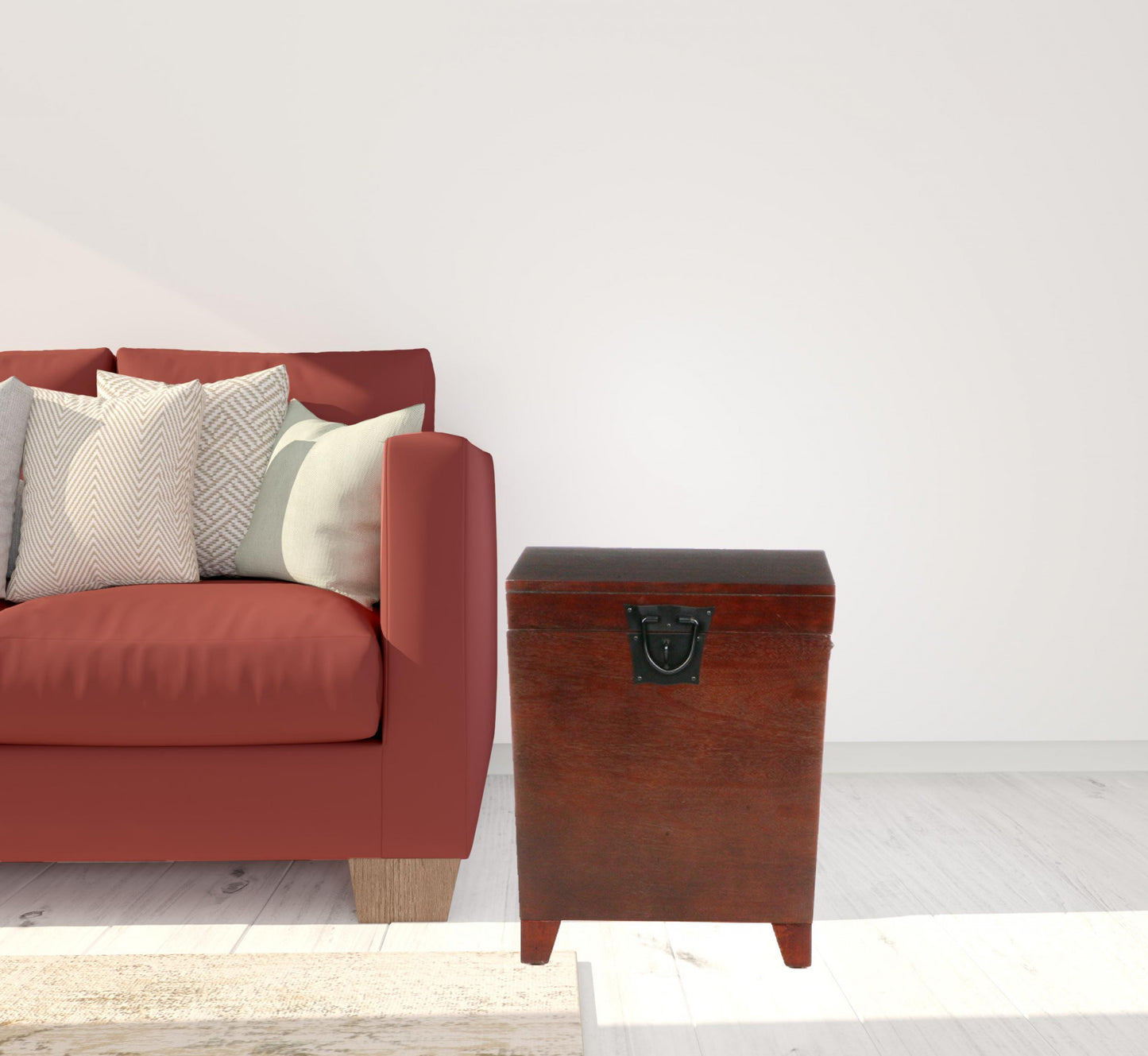 24" Brown Solid Wood And Manufactured Wood Square End Table-1