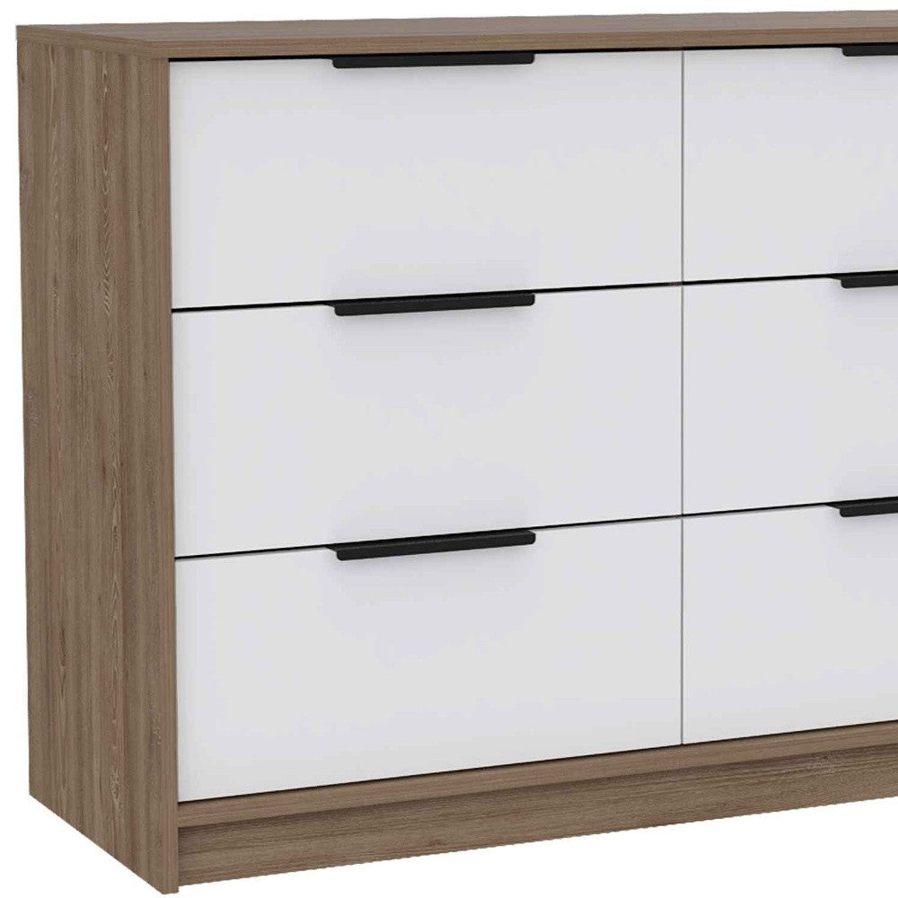 42" Brown and White Four Drawer Dresser-3