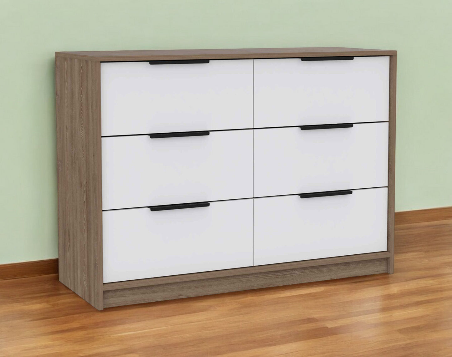 42" Brown and White Four Drawer Dresser-0