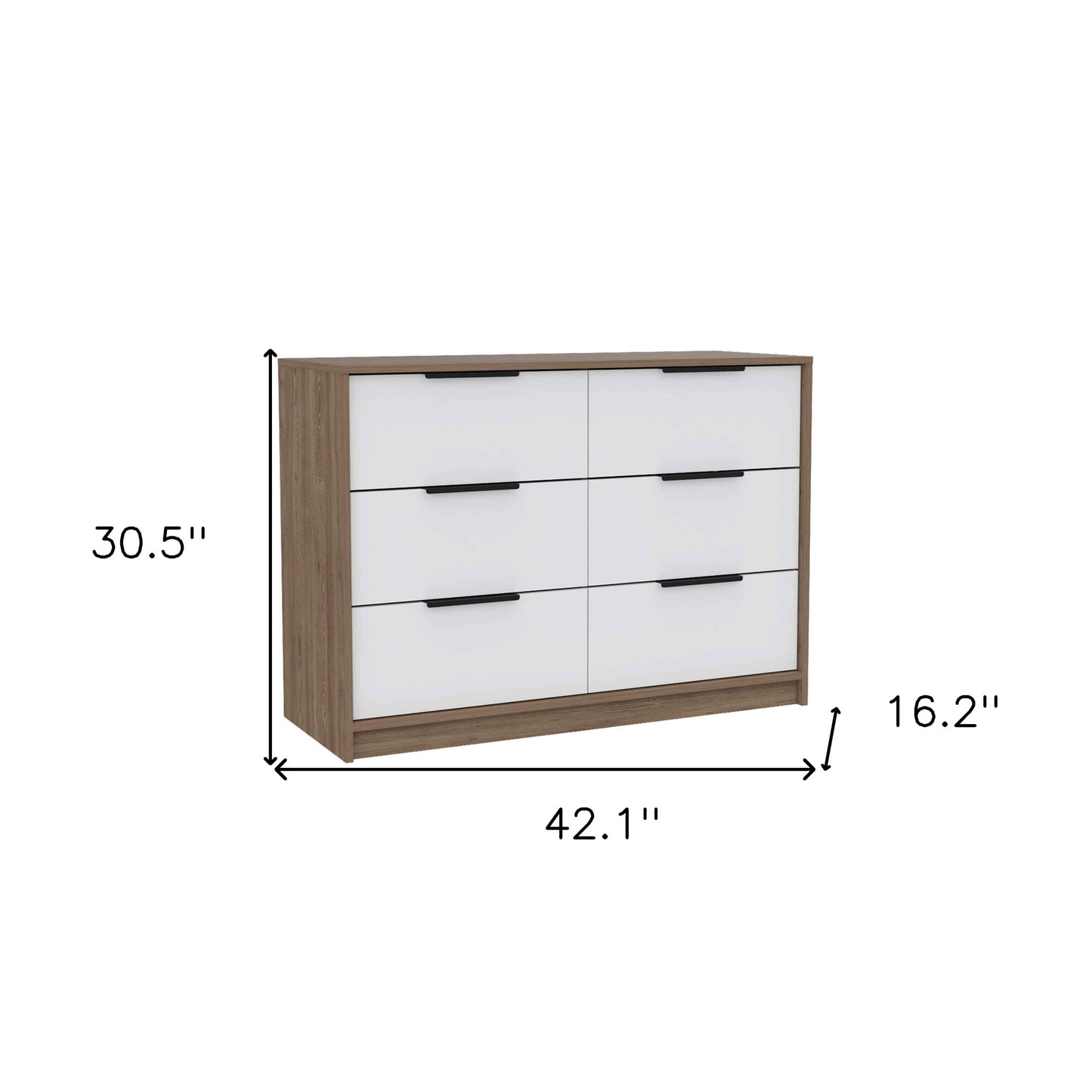 42" Brown and White Four Drawer Dresser-6