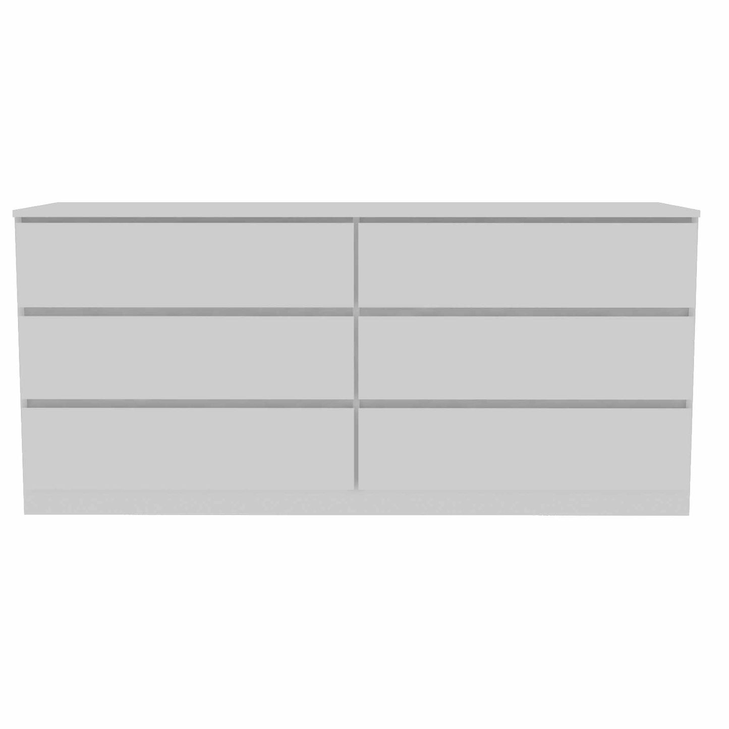 60" White Six Drawer Double Dresser-3