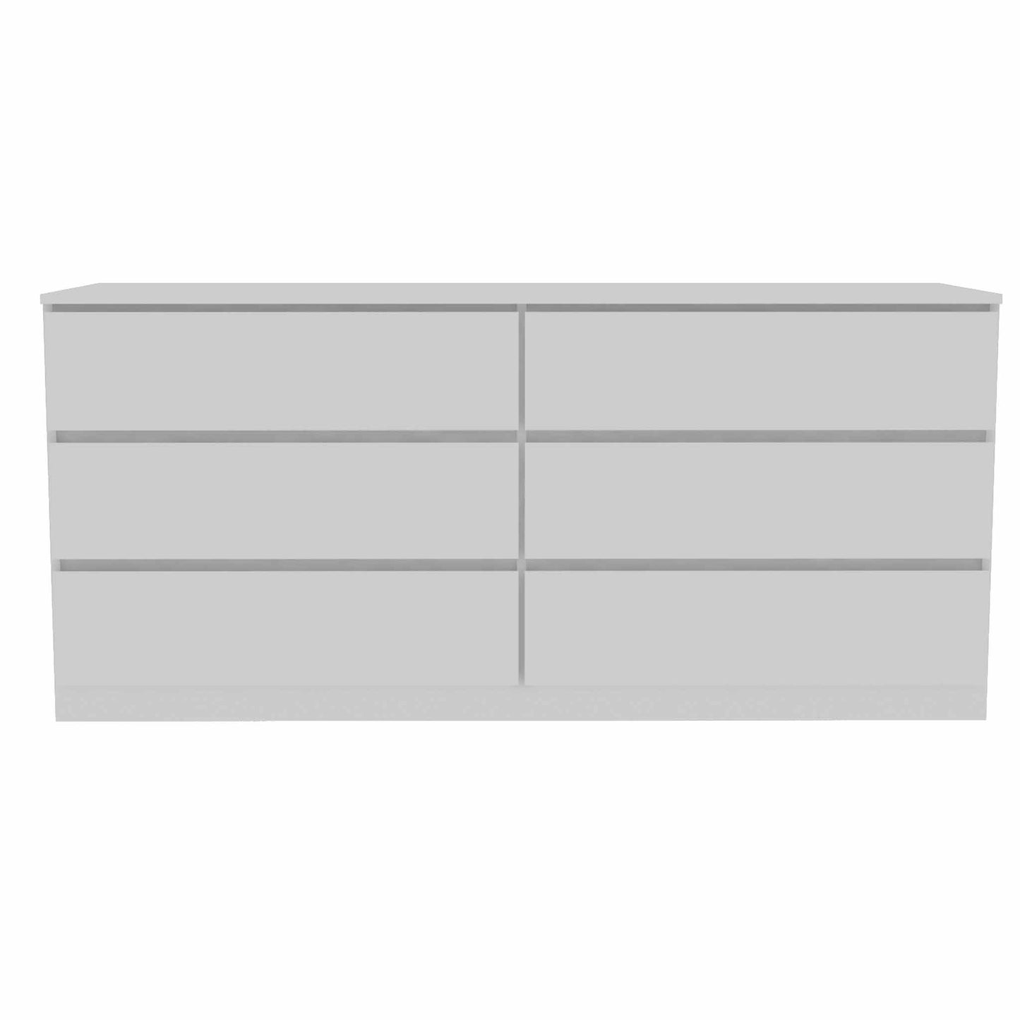 60" White Six Drawer Double Dresser-1