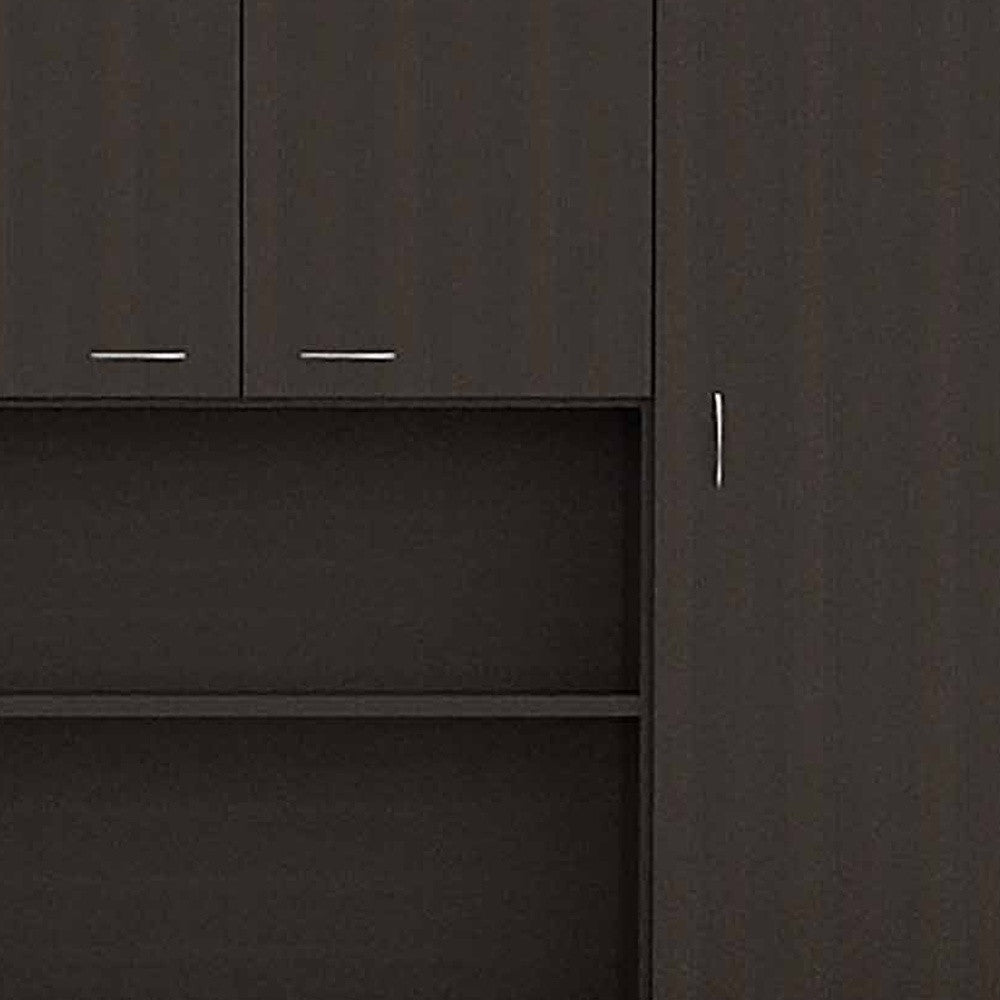67" Modern Black Pantry Cabinet with Five Shelves-7