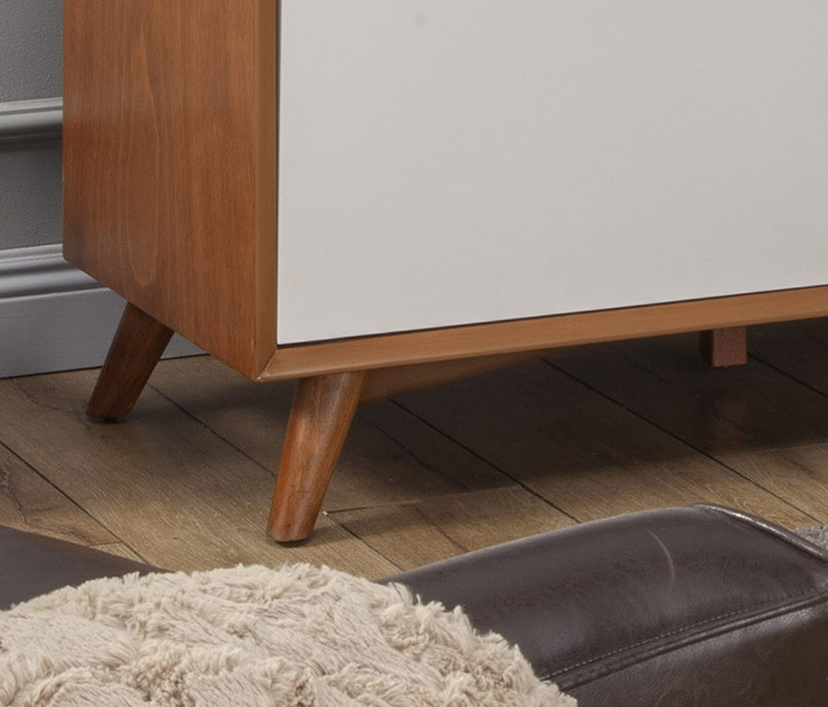 50" Brown and White Solid Wood Open Shelving TV Stand-2