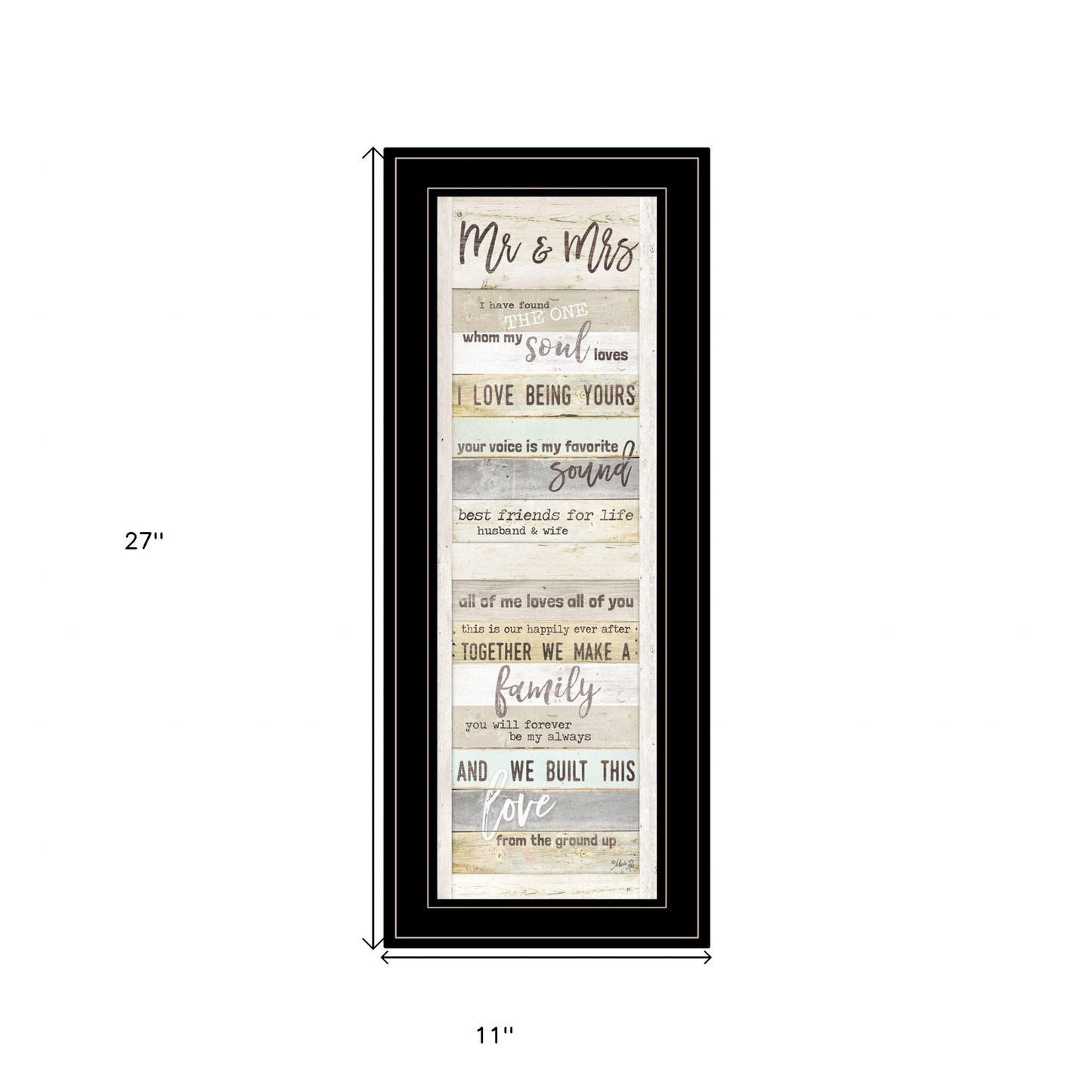 Mr and Mrs 1 Black Framed Print Wall Art-4