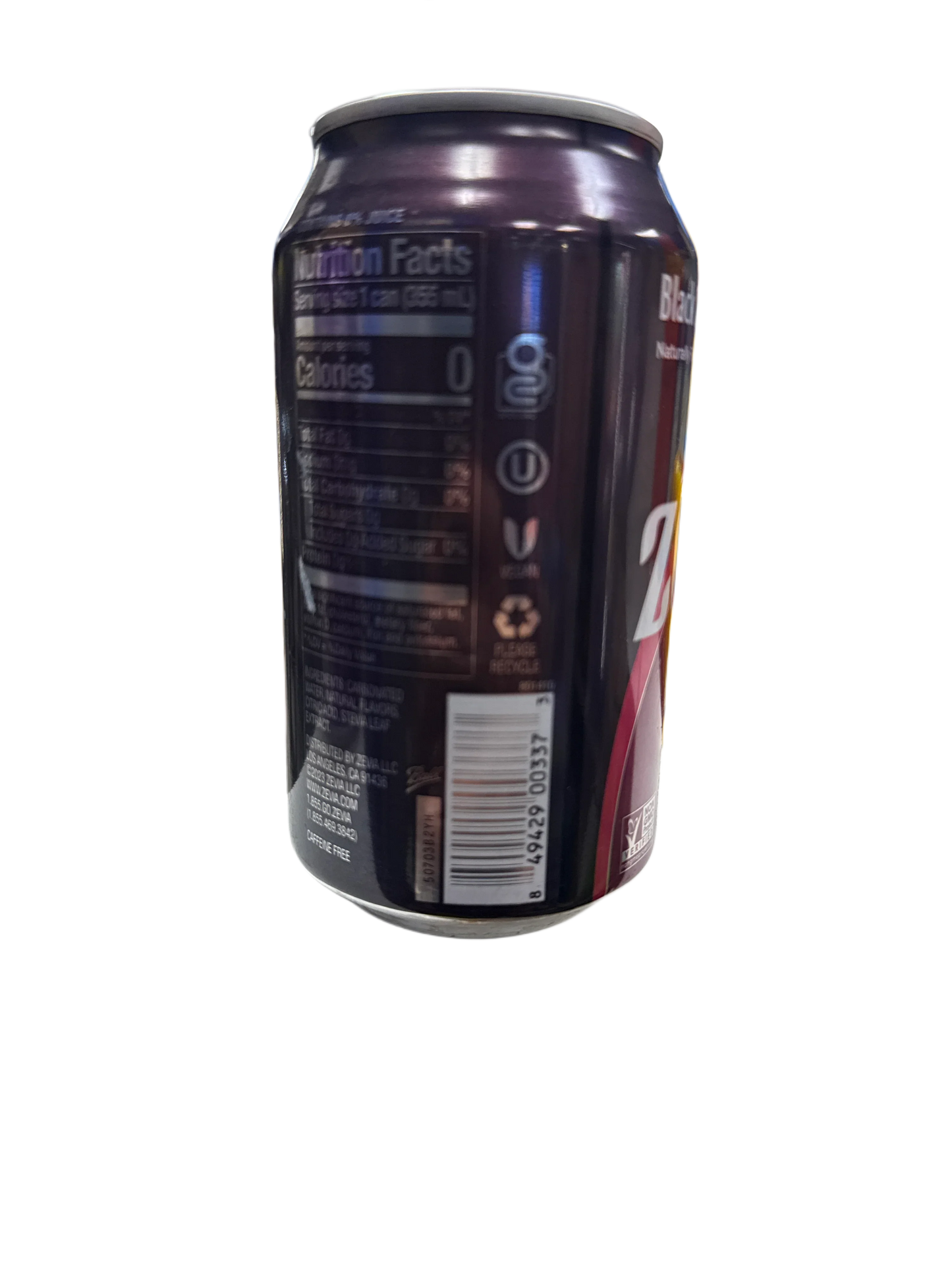 Zevia Zero Sugar Black Cherry Flavoured Soda 355ML - Canadian Edition