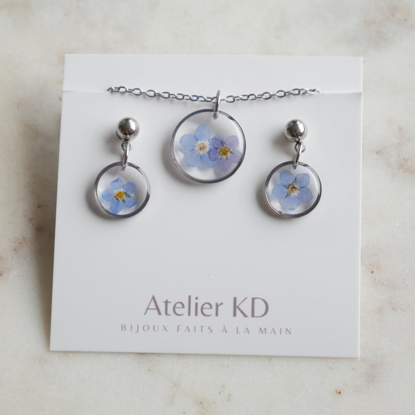 Parure Myosotis - rond(petit)