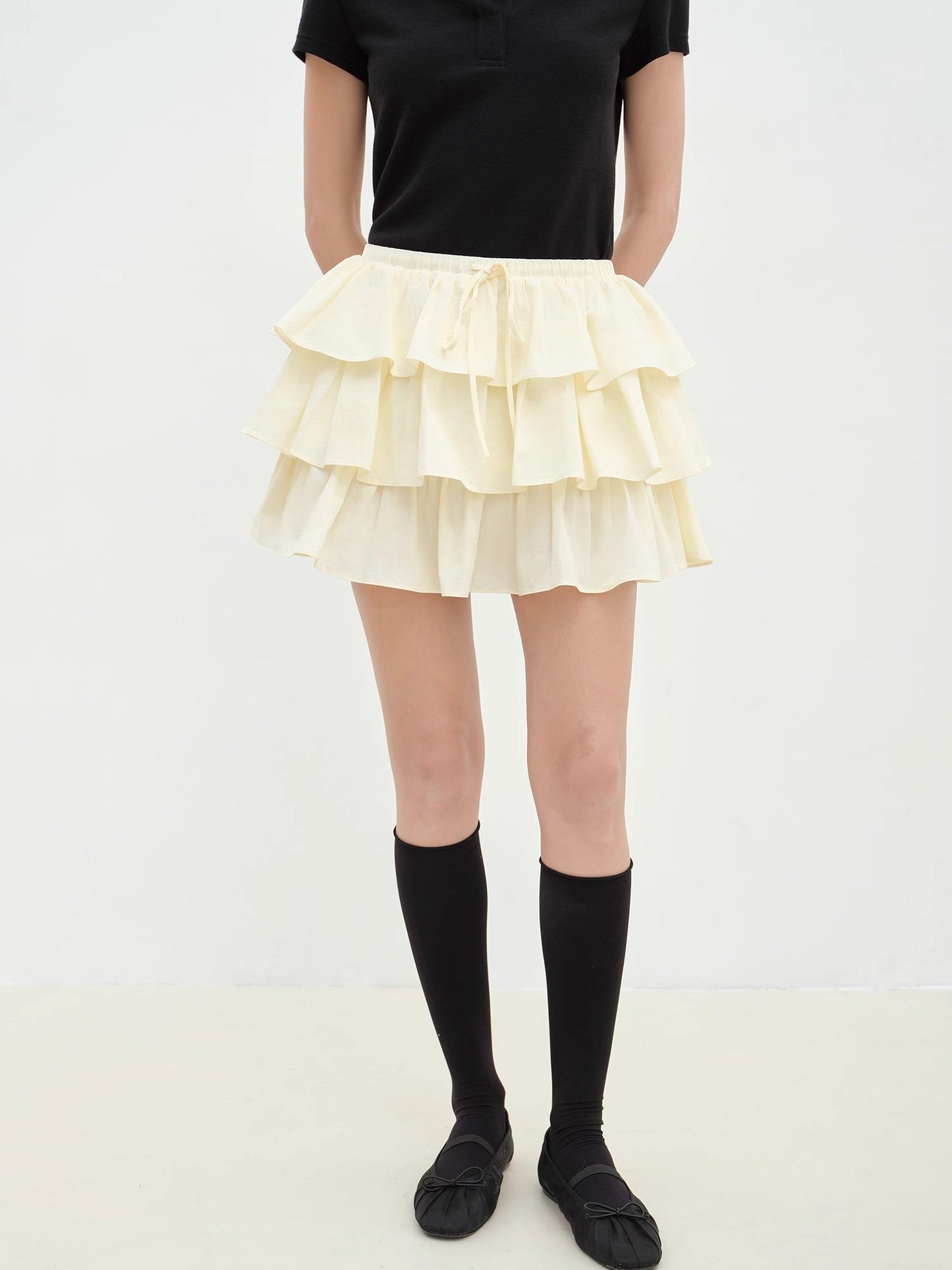 "Blueberry Cream" pure cotton anti-exposure lace cake skirt skirt-4