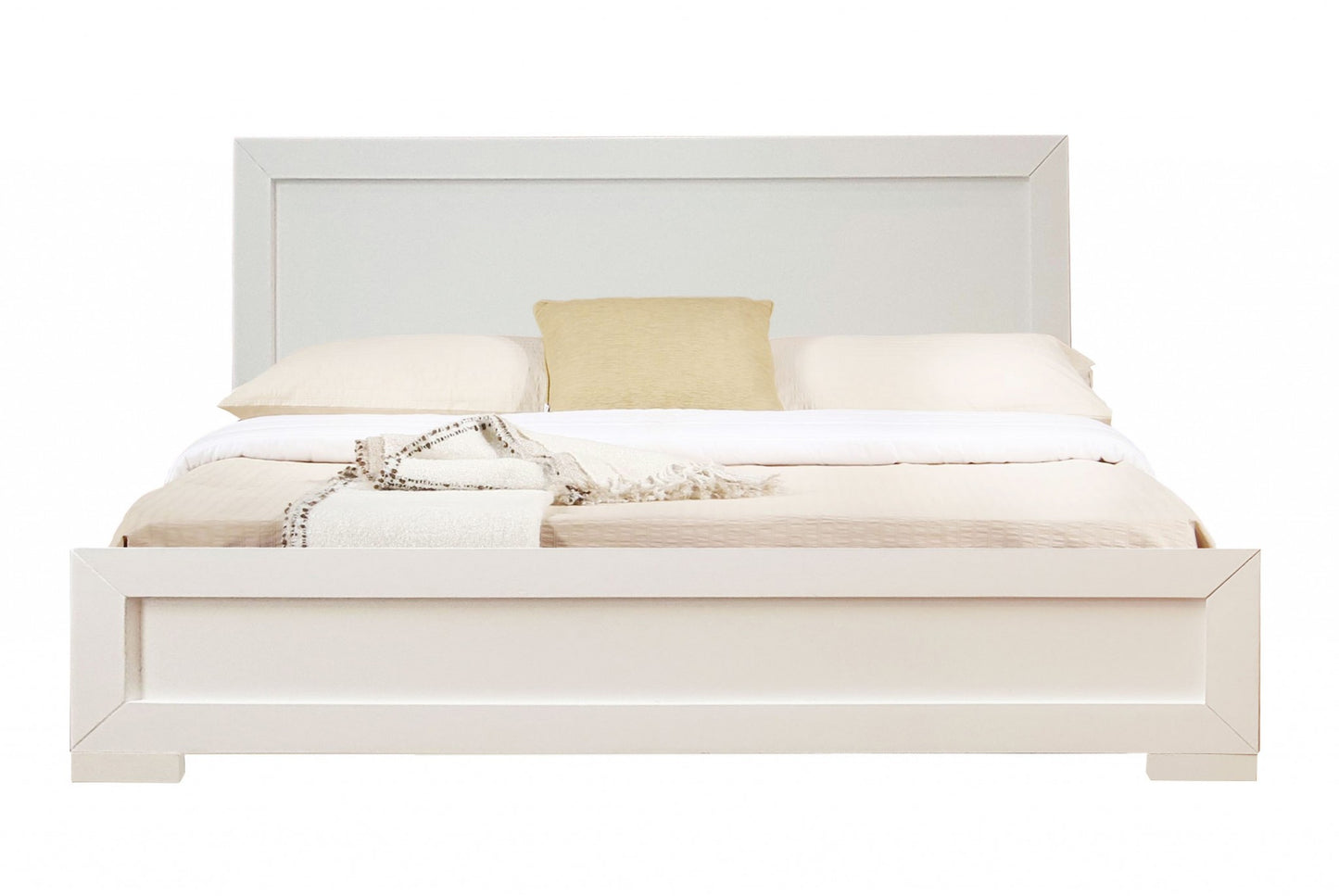 Moma White Wood Platform Twin Bed With Nightstand-2