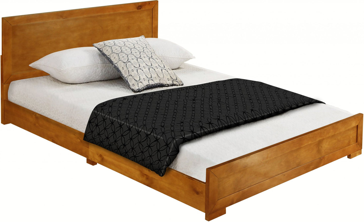 Moma Oak Wood Platform Queen Bed With Two Nightstands-2