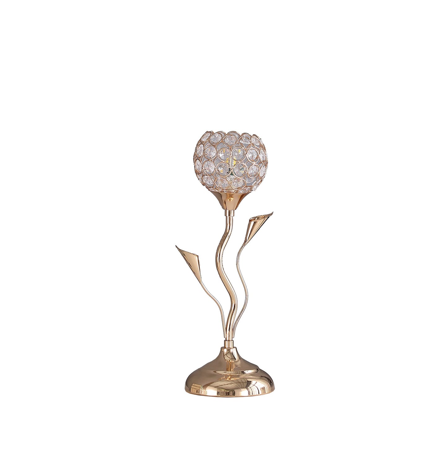 14" Gold Bedside Table Lamp With Clear Novelty Shade-3