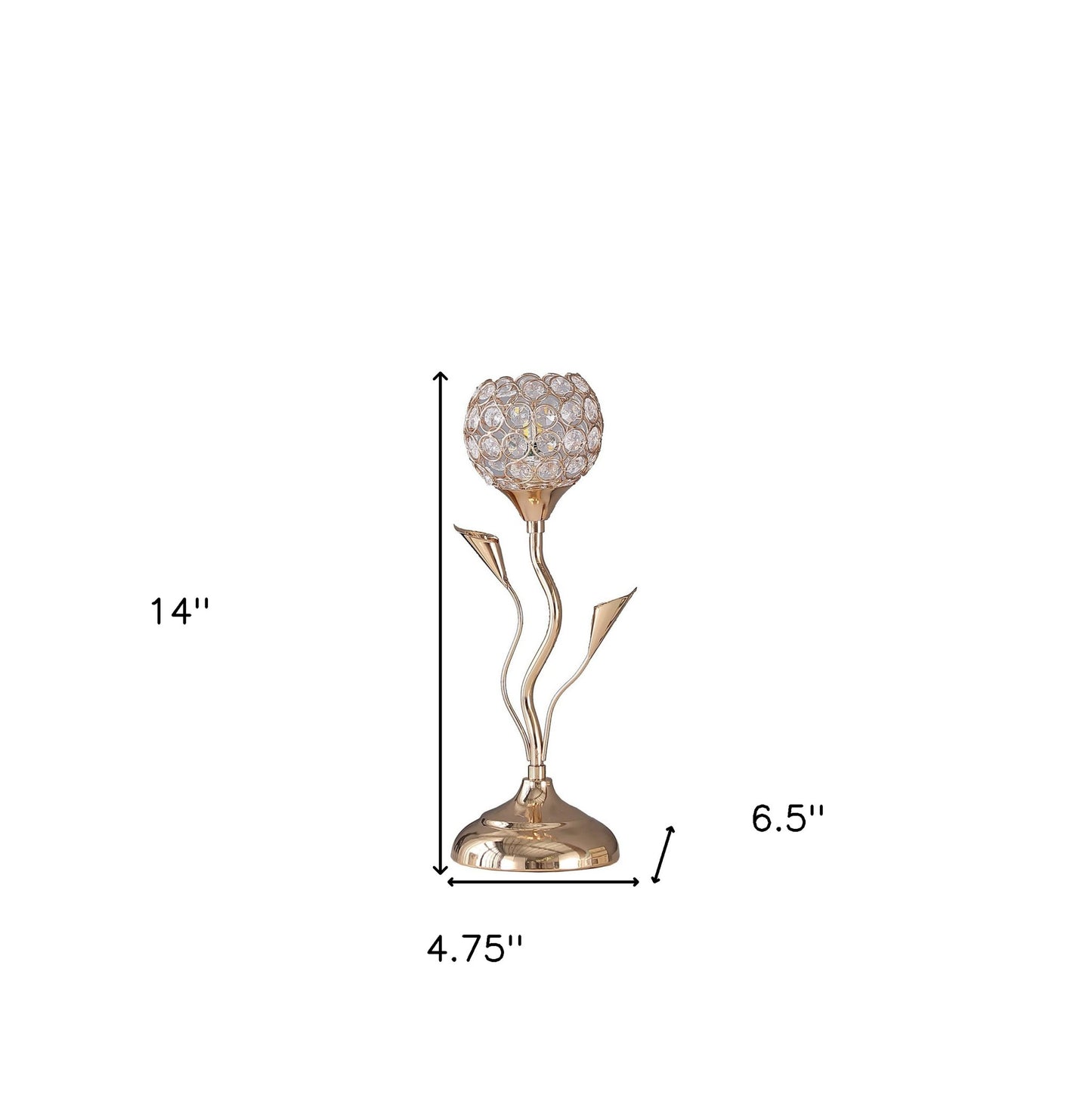 14" Gold Bedside Table Lamp With Clear Novelty Shade-7