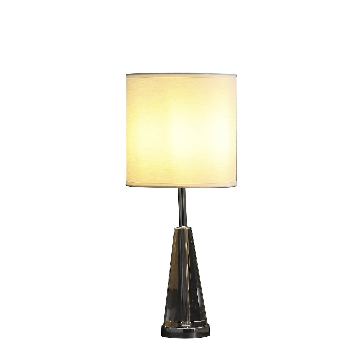 22" Silver Bedside Table Lamp With White Drum Shade-0
