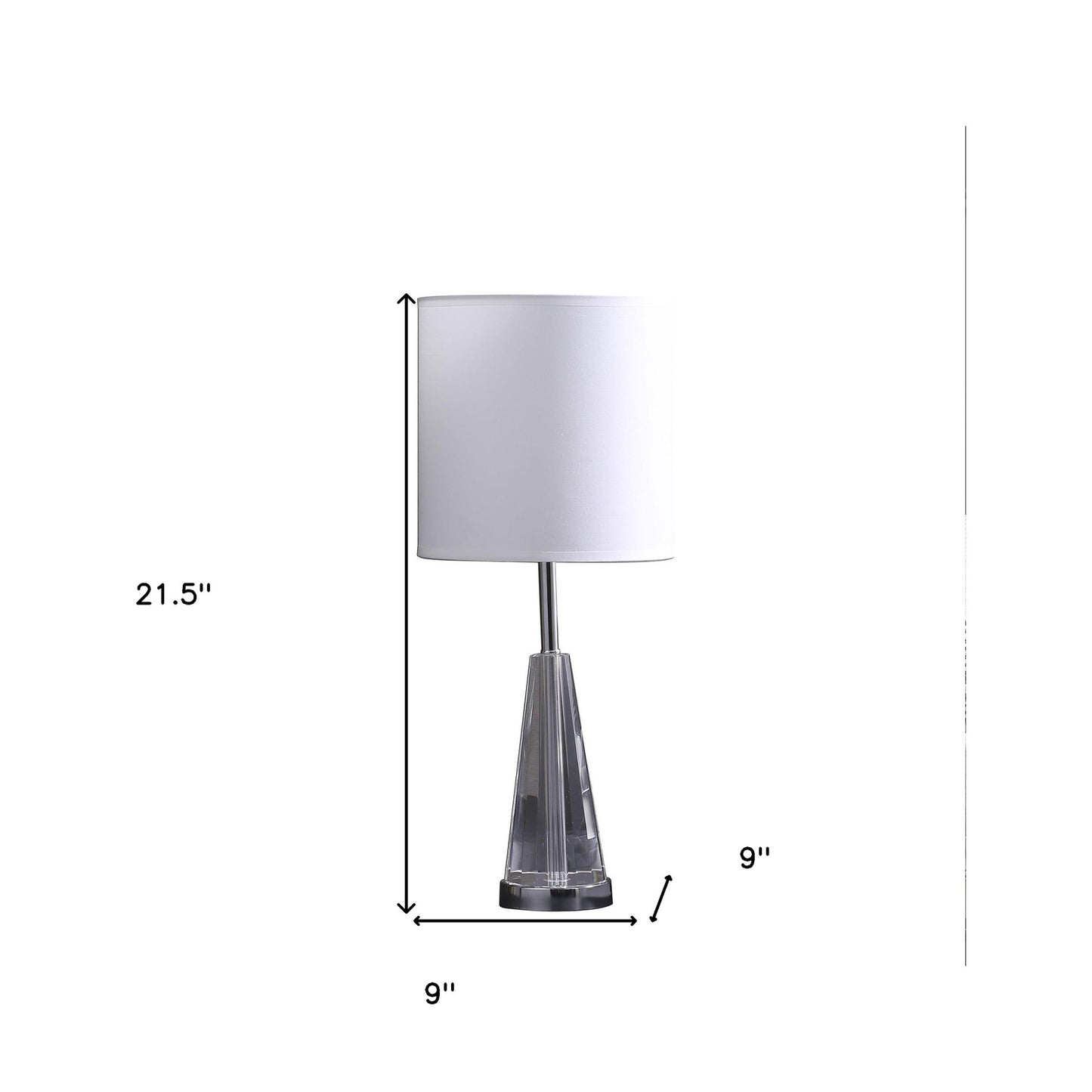 22" Silver Bedside Table Lamp With White Drum Shade-5