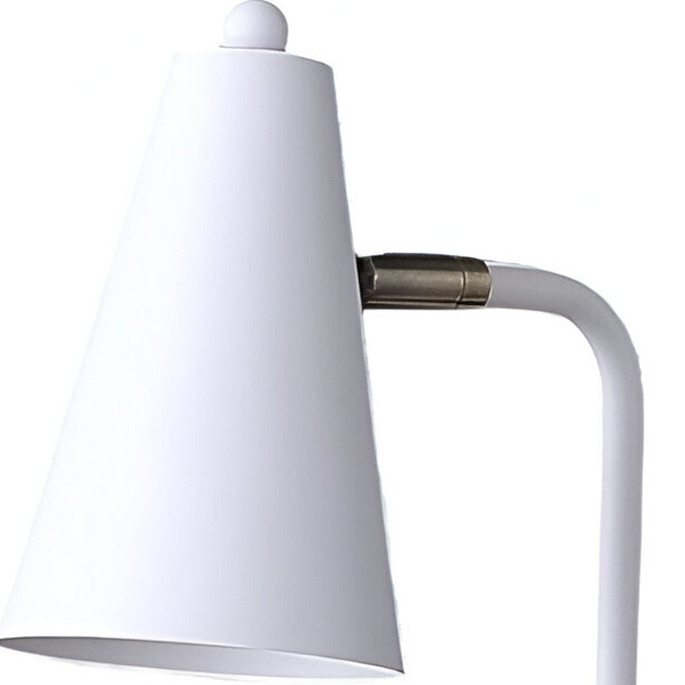 20" Compact White Student Metal Desk Lamp-3