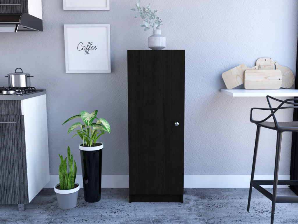 47" Black Wood Pantry Or Storage Closet-5