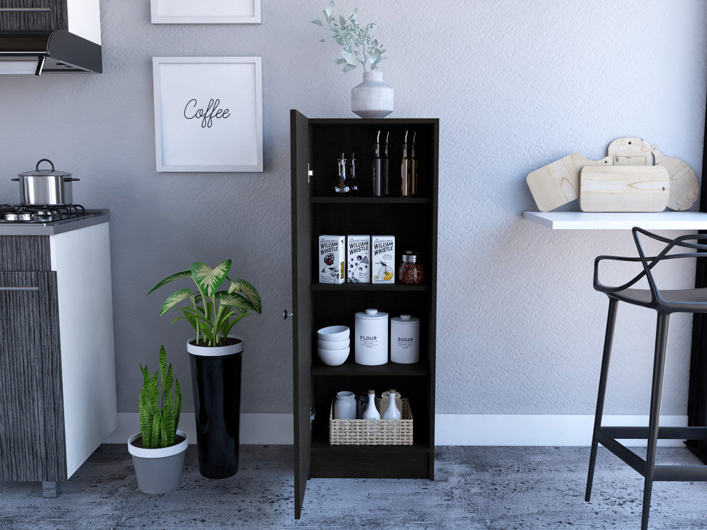 47" Black Wood Pantry Or Storage Closet-6