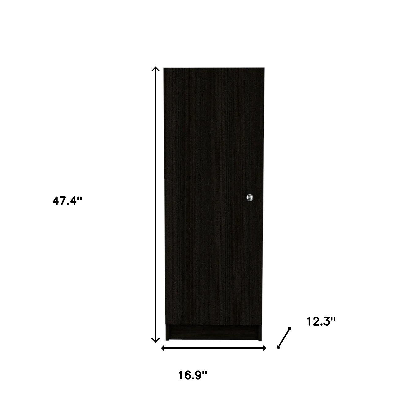 47" Black Wood Pantry Or Storage Closet-7
