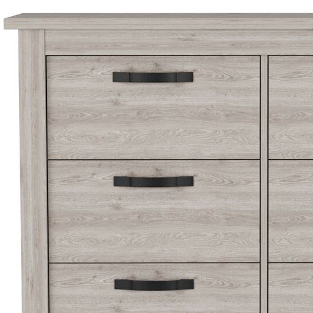 47" Gray Wood Six Drawer Double Dresser-3