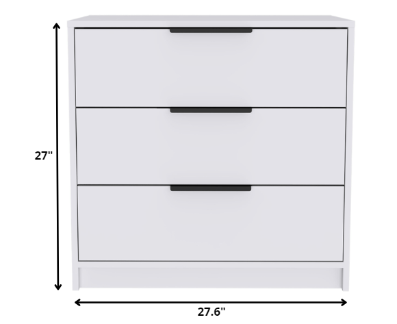 28" White Three Drawer Standard Chest-4