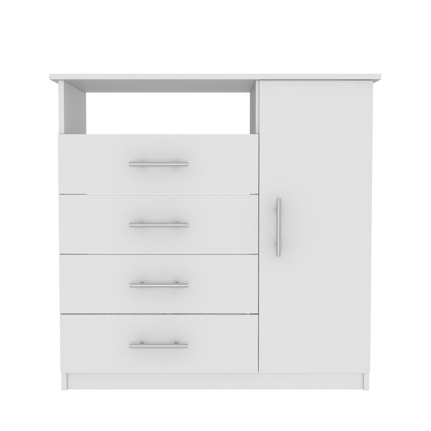 36" White Manufactured Wood Four Drawer Combo Dresser-0