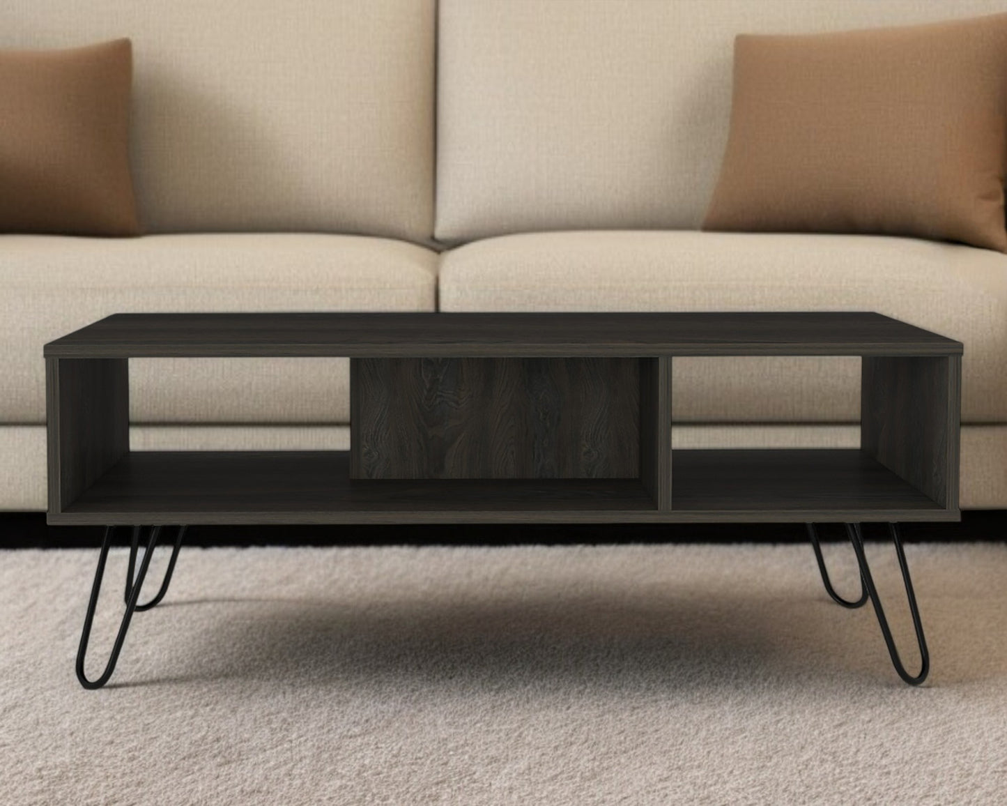 40" Carbon Espresso Manufactured Wood Rectangular Coffee Table-0