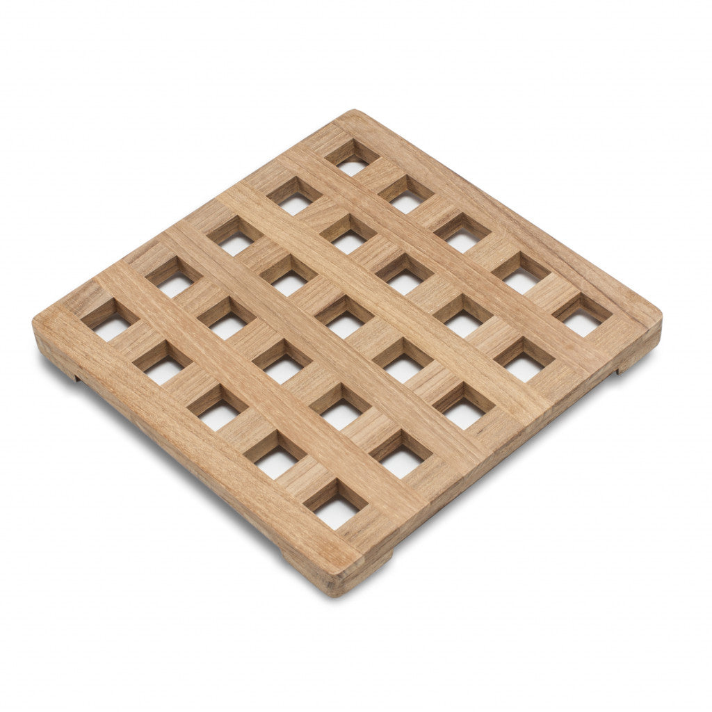 8.00 " Square Wood Trivet-0