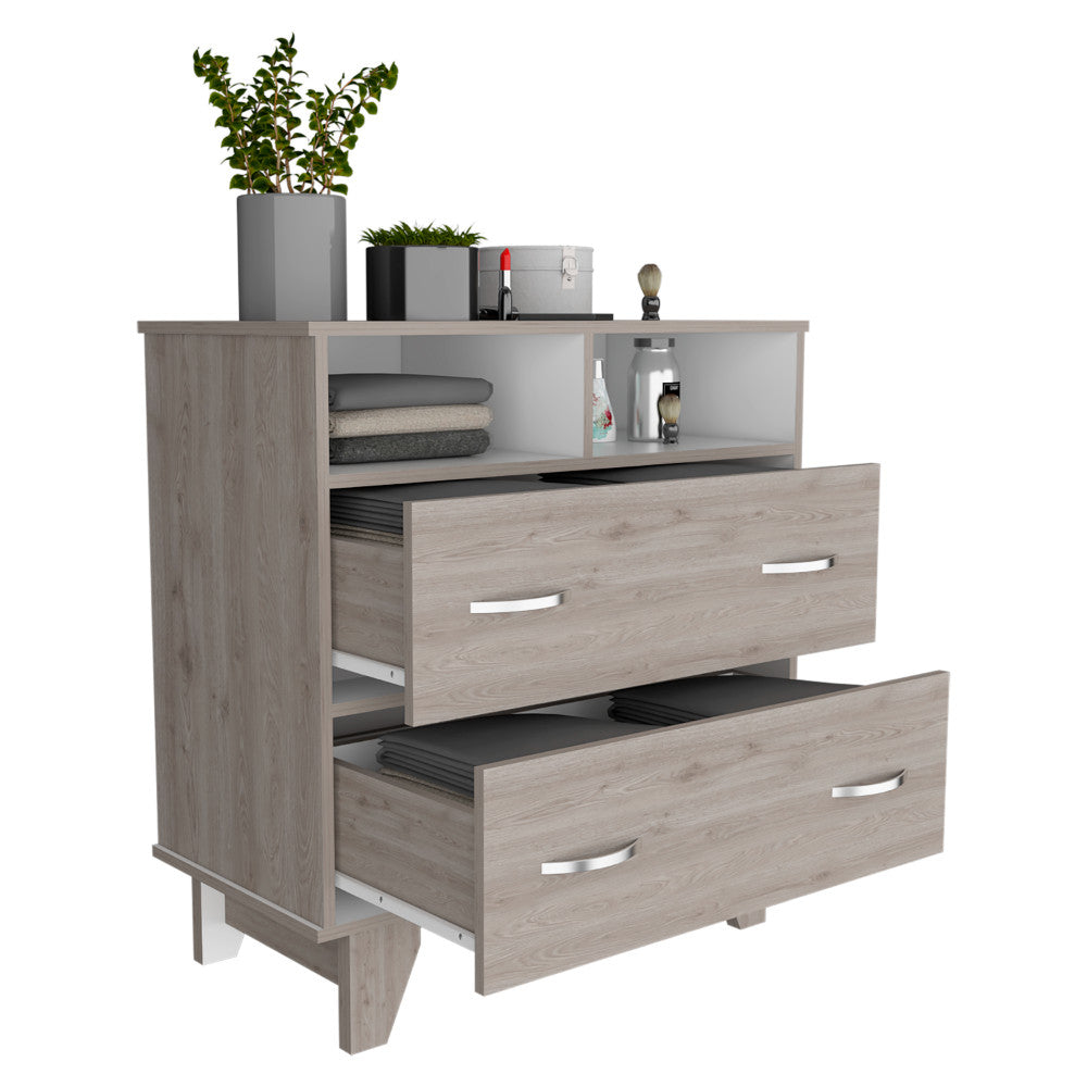 32" Light Grey Manufactured Wood Two Drawer Dresser-2