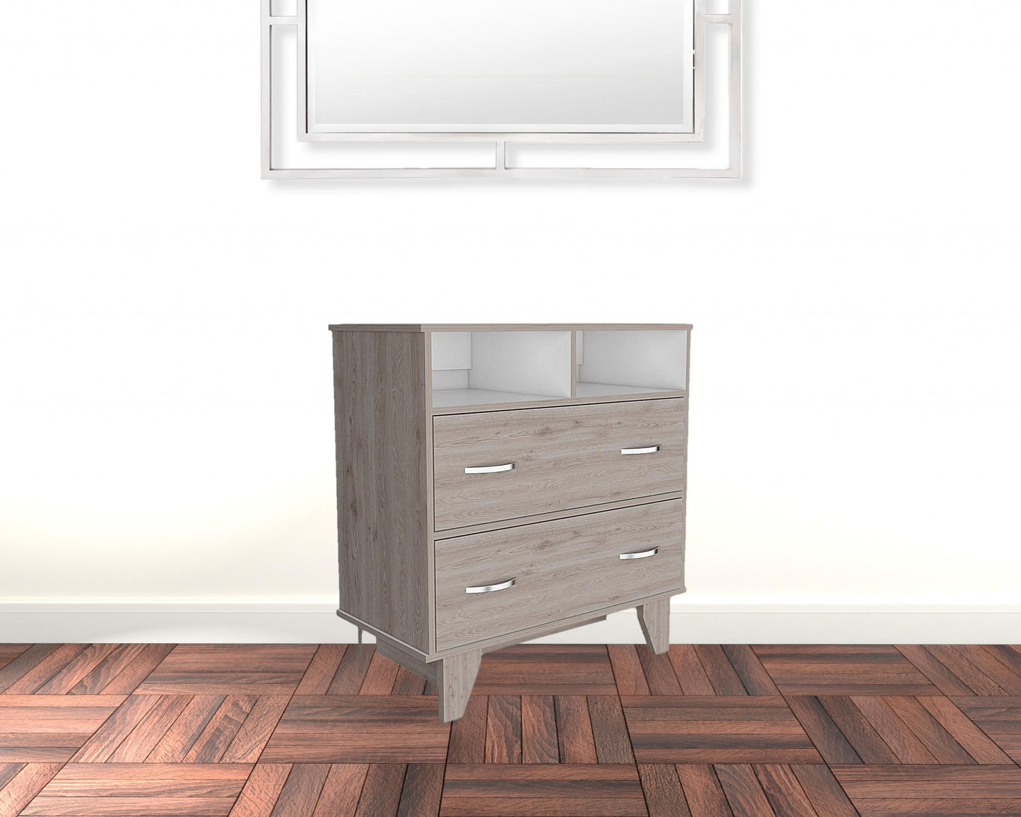 32" Light Grey Manufactured Wood Two Drawer Dresser-1