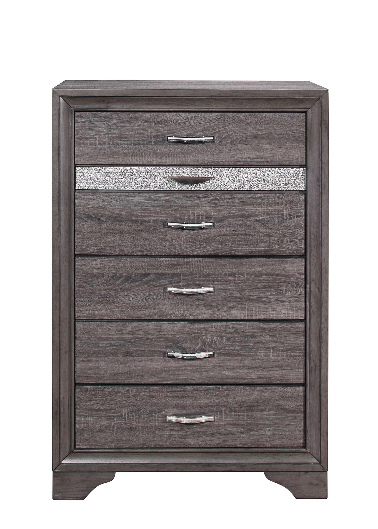 35" Grey Manufactured Wood Six Drawer Chest-1