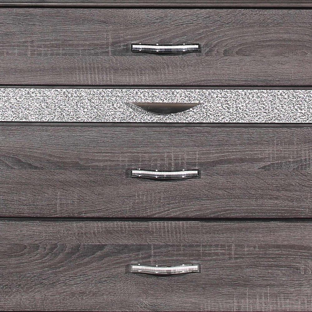 35" Grey Manufactured Wood Six Drawer Chest-4