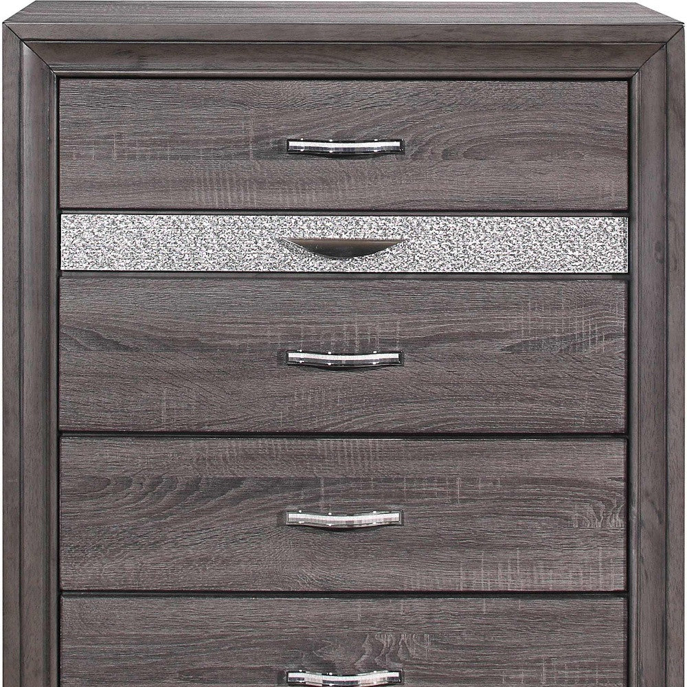 35" Grey Manufactured Wood Six Drawer Chest-3