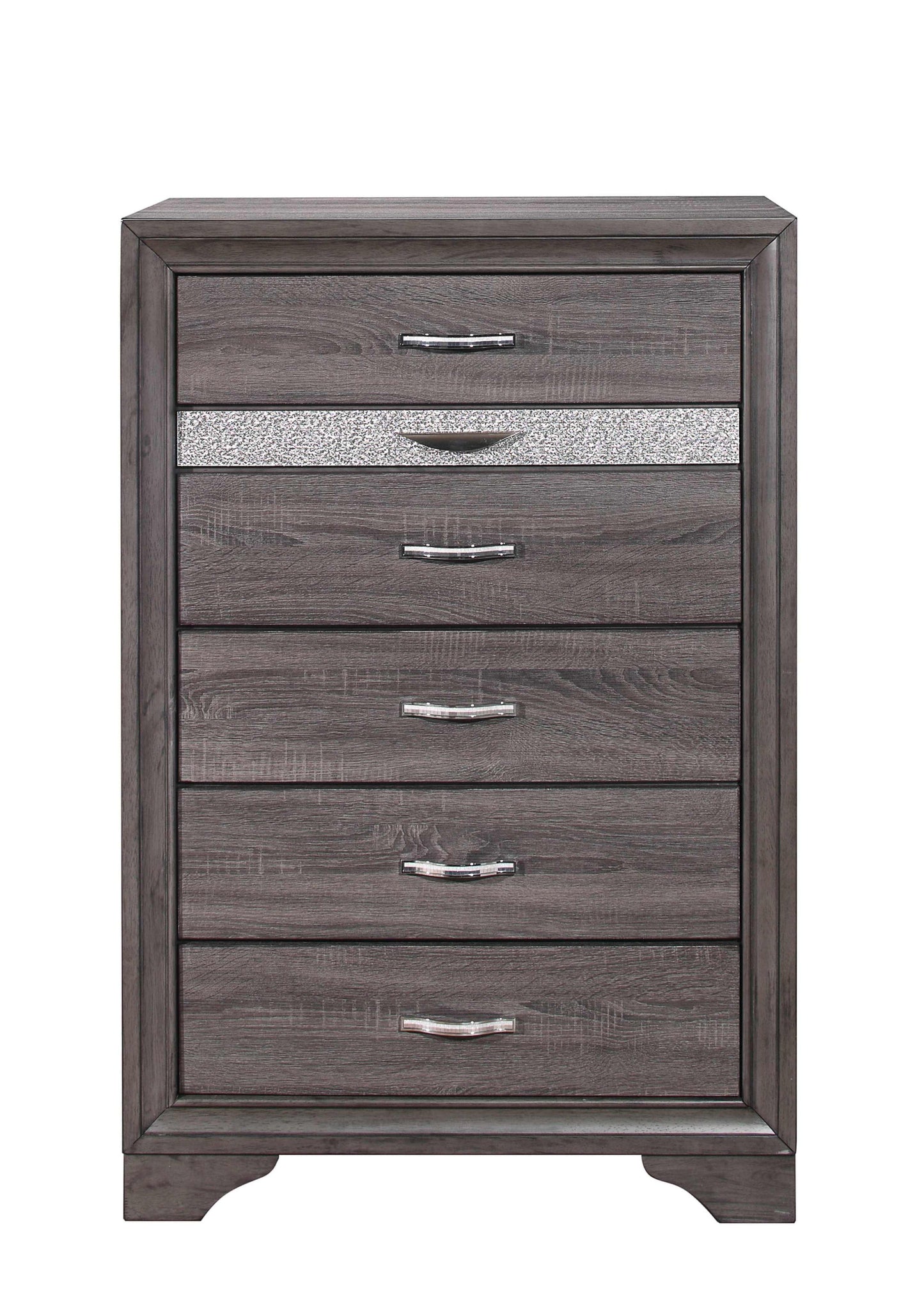 35" Grey Manufactured Wood Six Drawer Chest-0