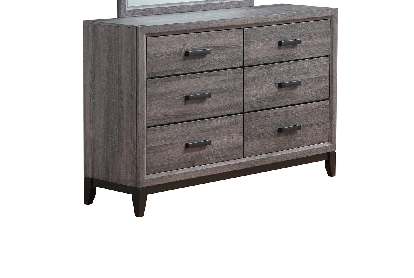 58" Gray Solid and Manufactured Wood Six Drawer Double Dresser-3
