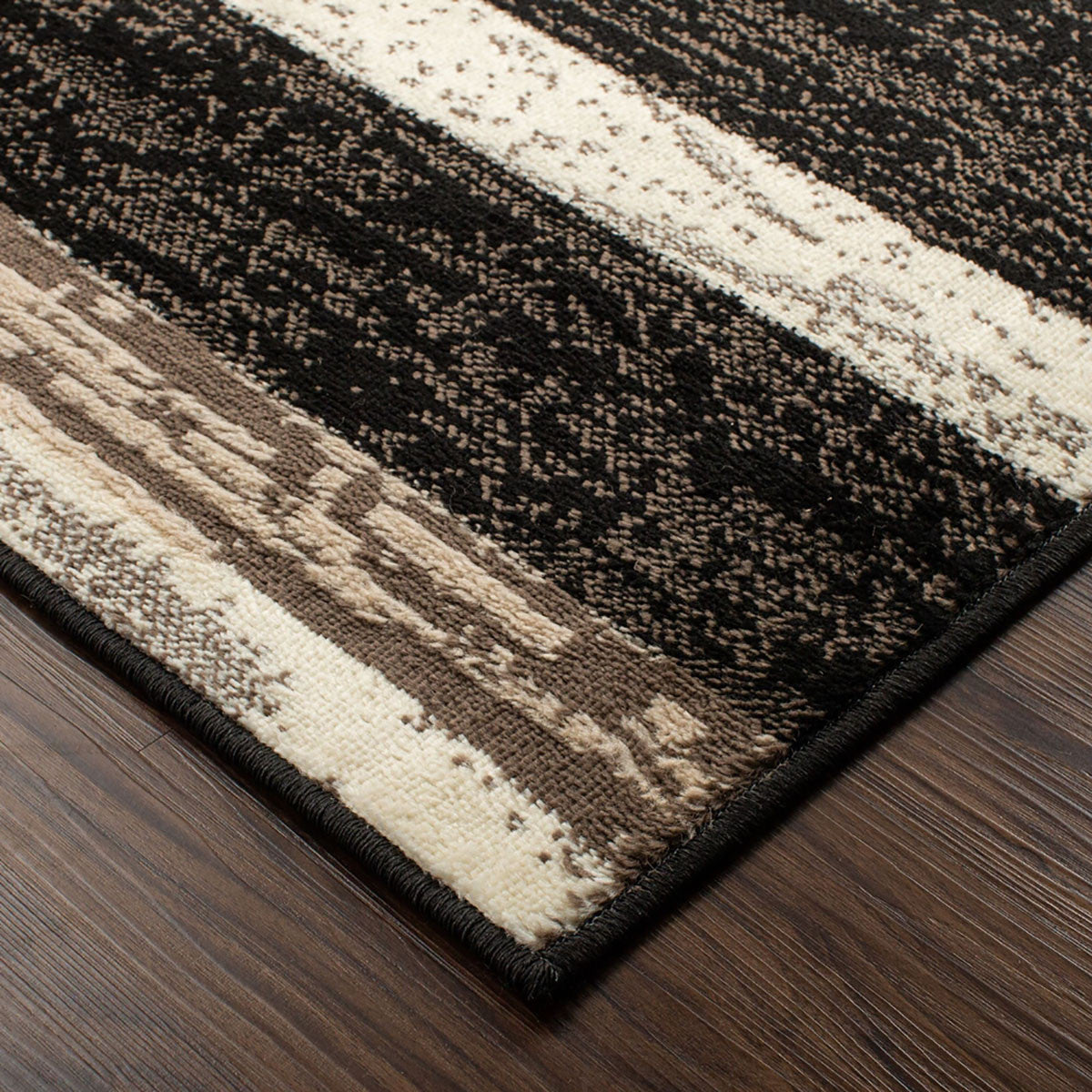 2' X 3' Chocolate Patchwork Power Loom Stain Resistant Area Rug-3