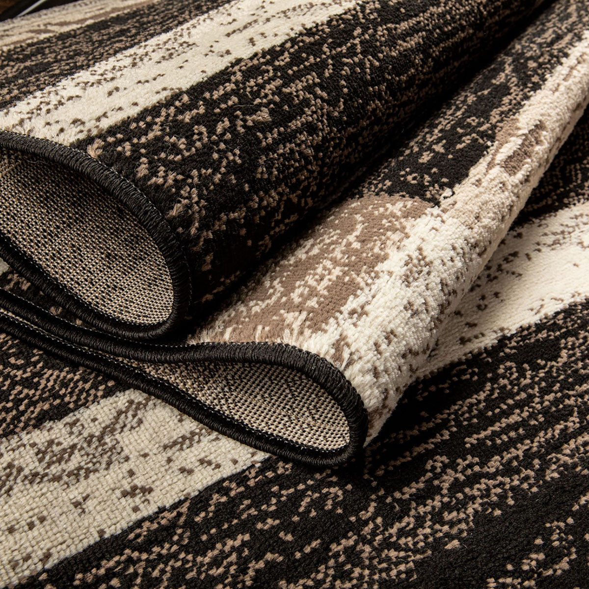 2' X 3' Chocolate Patchwork Power Loom Stain Resistant Area Rug-4