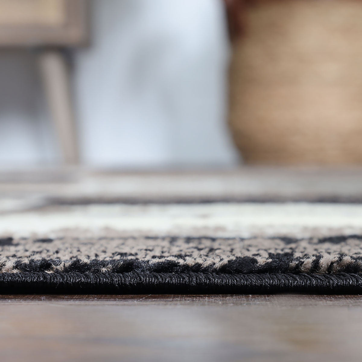 2' X 3' Chocolate Patchwork Power Loom Stain Resistant Area Rug-5