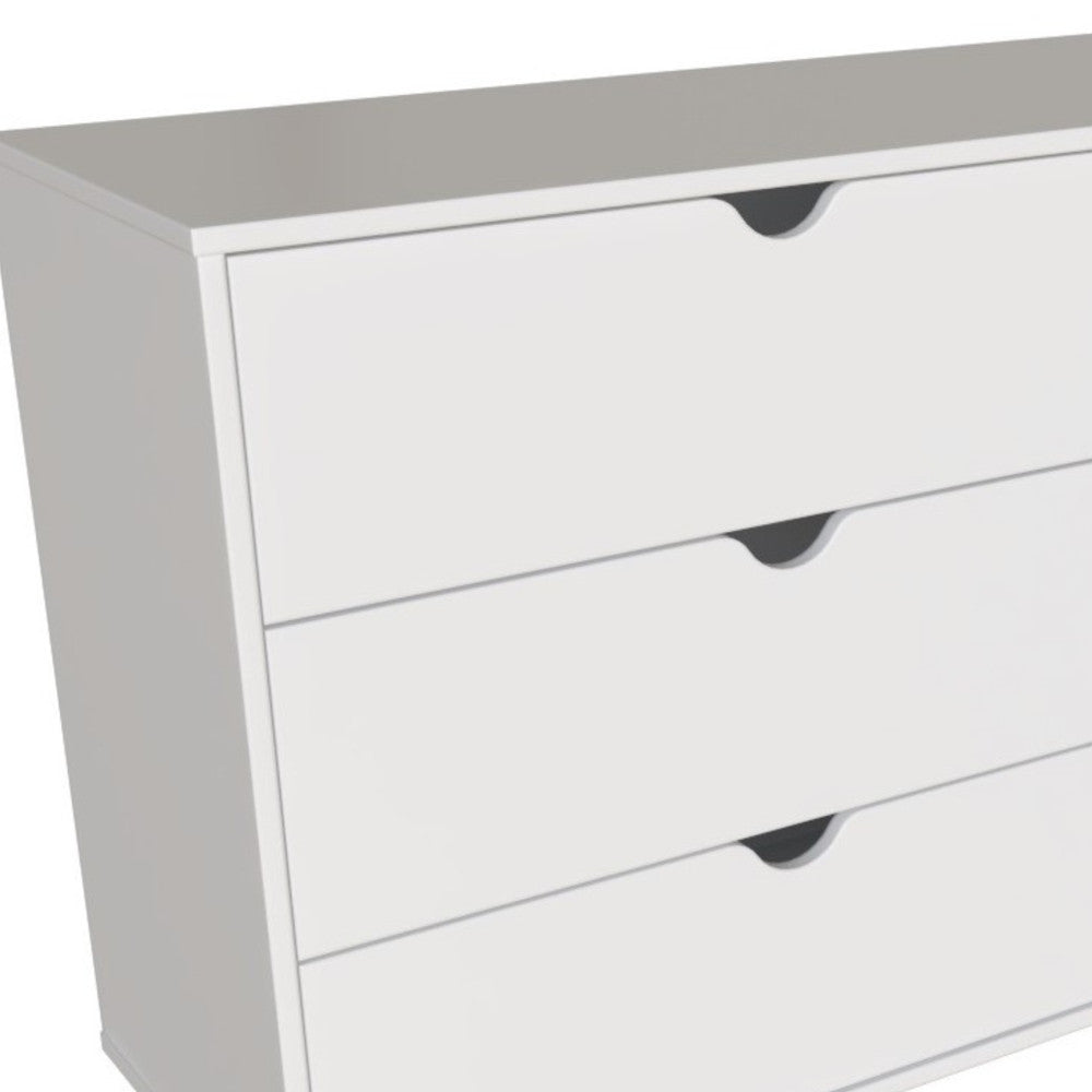 59" White Scoop Handle Six Drawer Double Dresser-3